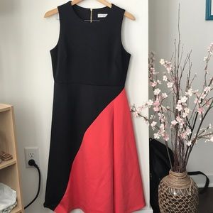 Calvin Klein Women's Black Colorblock Dress